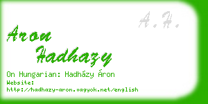 aron hadhazy business card