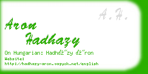 aron hadhazy business card